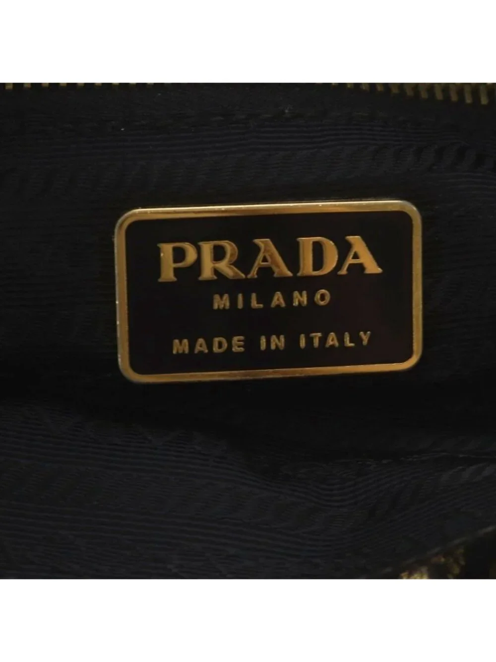Prada Tote Bag Triangular Plate Nylon Black